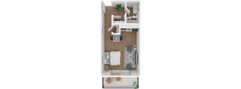 a floor plan of a studio apartment