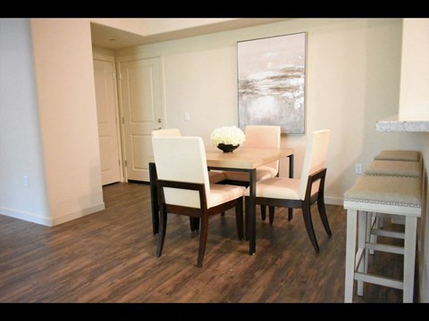 Dining area neat kitchen 