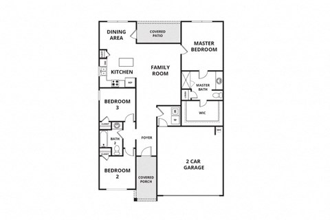 a typical floor plan of a house with bedrooms and bathrooms