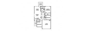 a floor plan of a house with a bedroom and a living room