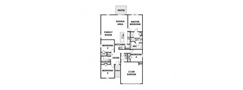 a floor plan of a house with two bedrooms and two baths