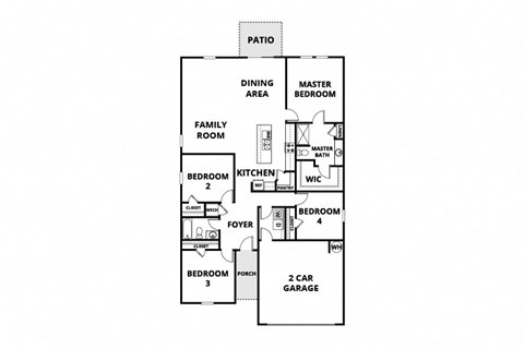 a floor plan of a house with two bedrooms and two baths