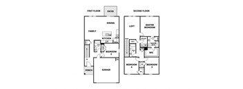 two floor plan of a house with different bedrooms