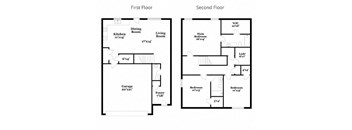 the floor plan of the first and second floor of a house