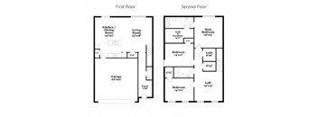 the floor plan of the first and second floor of a house