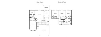 the floor plan of the first and second floor of a house