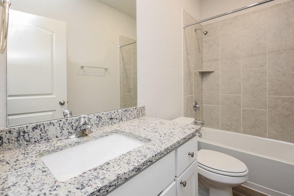 a bathroom with a sink and a toilet and a shower