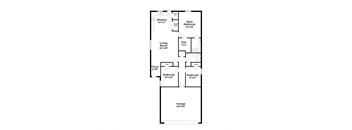 a floor plan of a house with a bedroom and a living room