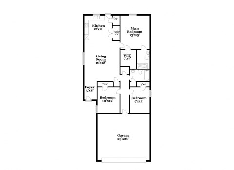 a floor plan of a house with a bedroom and a living room