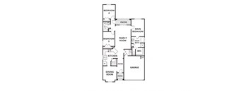a floor plan of a house with a bedroom and a living room