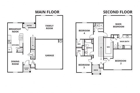 a floor plan of a house with two floors and a second floor with a bedroom