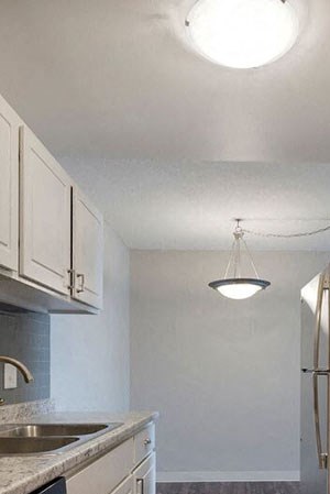 updated kitchen with stainless steel appliances