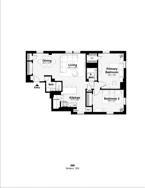 the floor plan of the residence has an open floor plan with a spacious living room