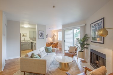 living space with patio access