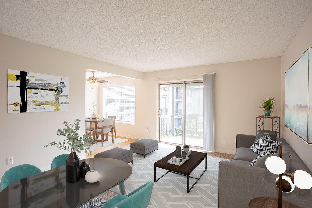 living room with outdoor patio space