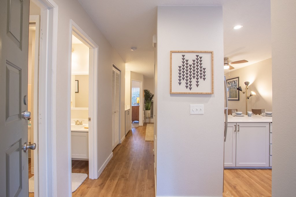 living space with wood-styled flooring