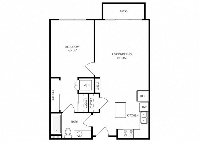 1 Bed 1 Bath B1 Floor Plan MFTE