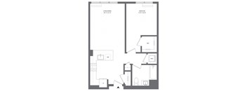 A floor plan of a living/dining area measuring 16 feet by 14 feet and a bedroom measuring 11 feet by 10 feet.