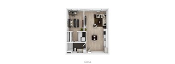 1 Bedroom D Floor Plan
