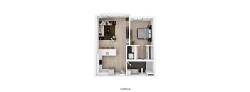 1 Bedroom F Floor Plan