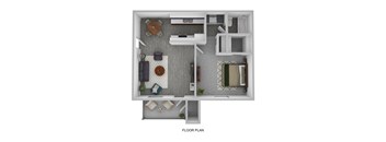 a stylized floor plan of a 1 bedroom192 sq ft