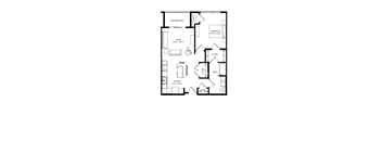 A black and white image of a house floor plan.