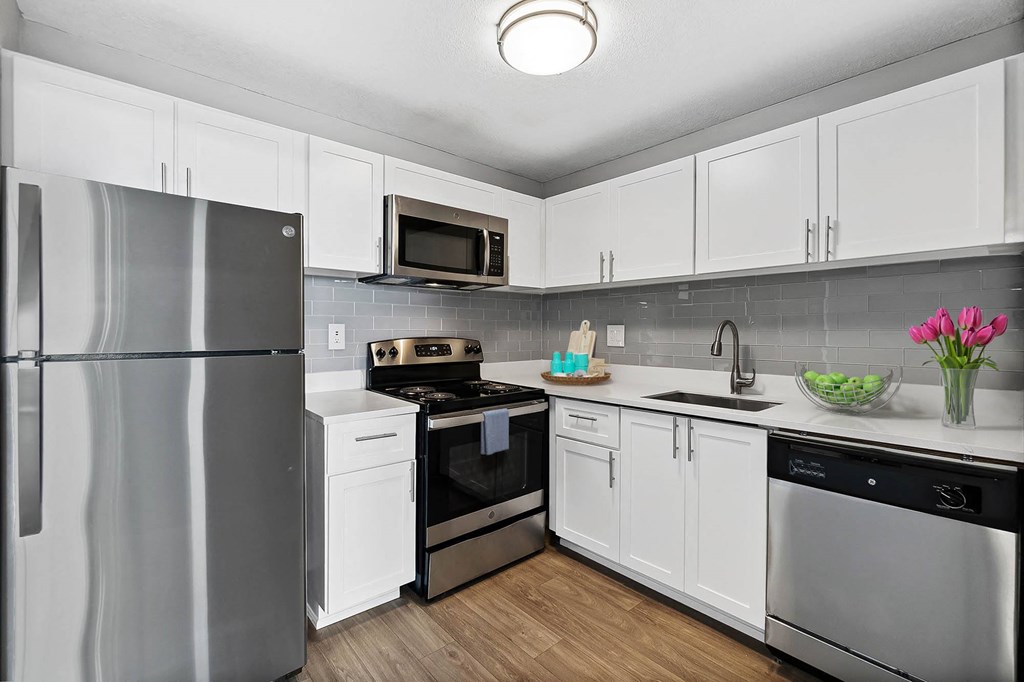 Wilton Tower apartments in Wilton Manors Florida photo of kitchen with stainless steel appliances
