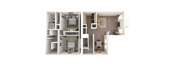 Whitney Manor Apartments in Gretna, LA photo of two bedroom townhouse floorplan