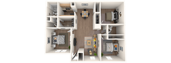 Whitney Manor Apartments in Gretna, LA photo of three bedroom floorplan