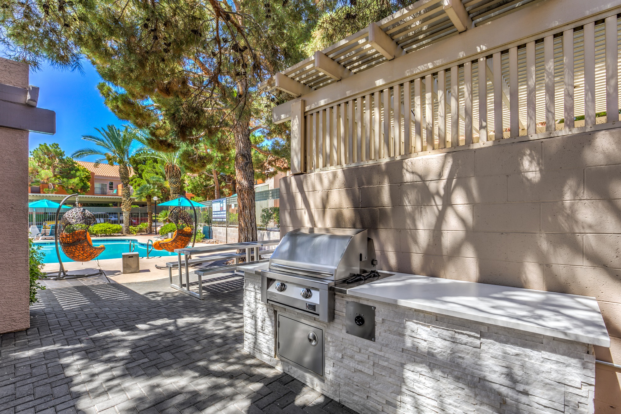 Madison at Black Mountain apartments photo of a Outdoor Lounge and Grill Area