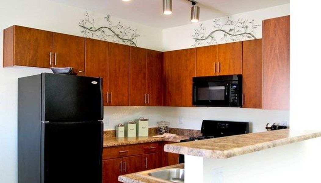 Brown kitchen cabinets