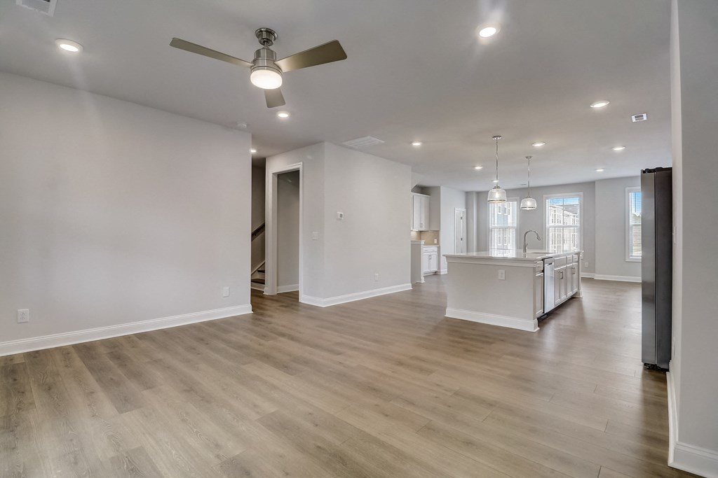 a kitchen and living room in a coronado home