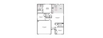 a floor plan of a home with two bedrooms and two bathrooms