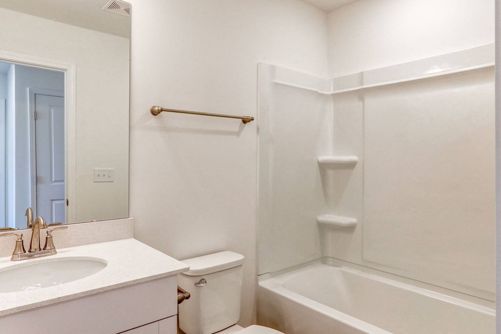 a bathroom with a sink and a shower and a toilet
