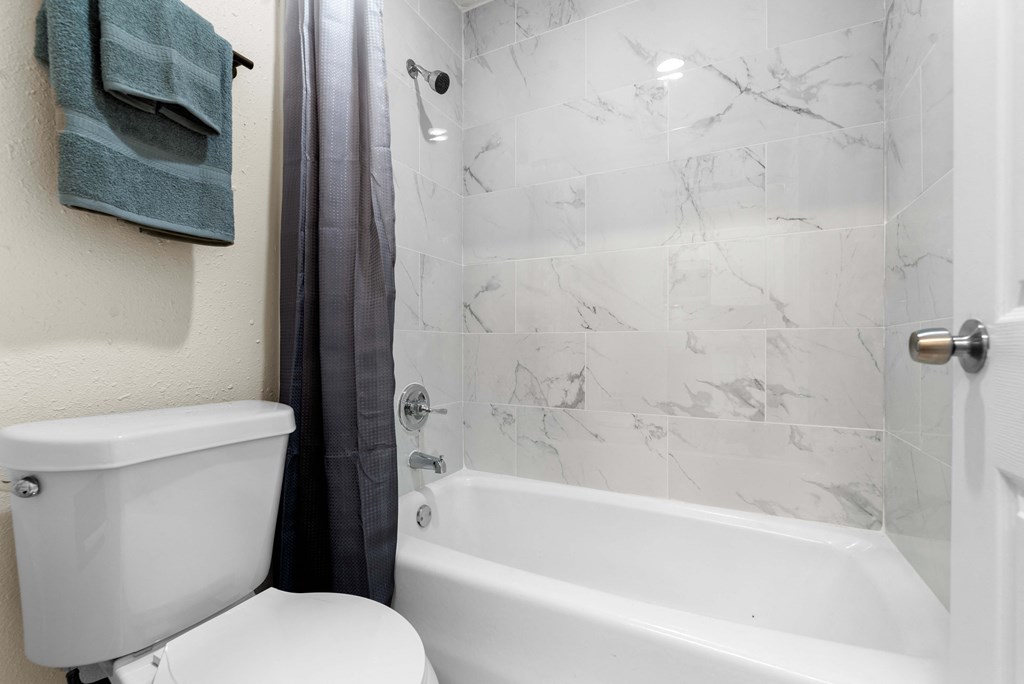 a bathroom with a toilet and a shower with a curtain