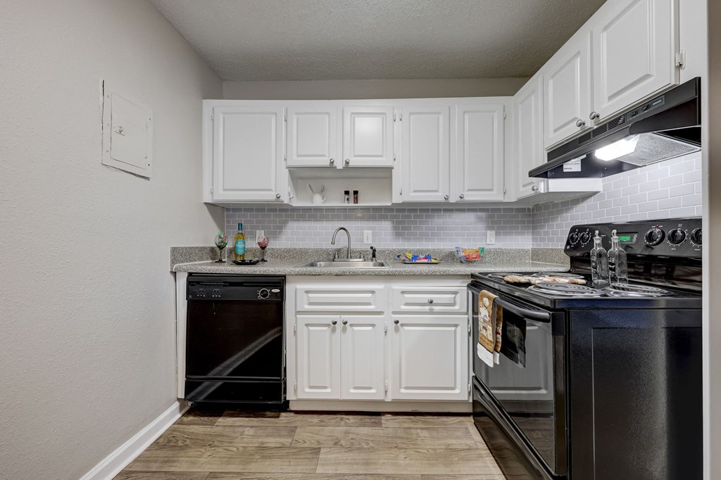 Pet-Friendly Apartments in Sandy Springs – Celebration at Sandy Springs - spacious kitchen with stainless steel appliances and white cabinets