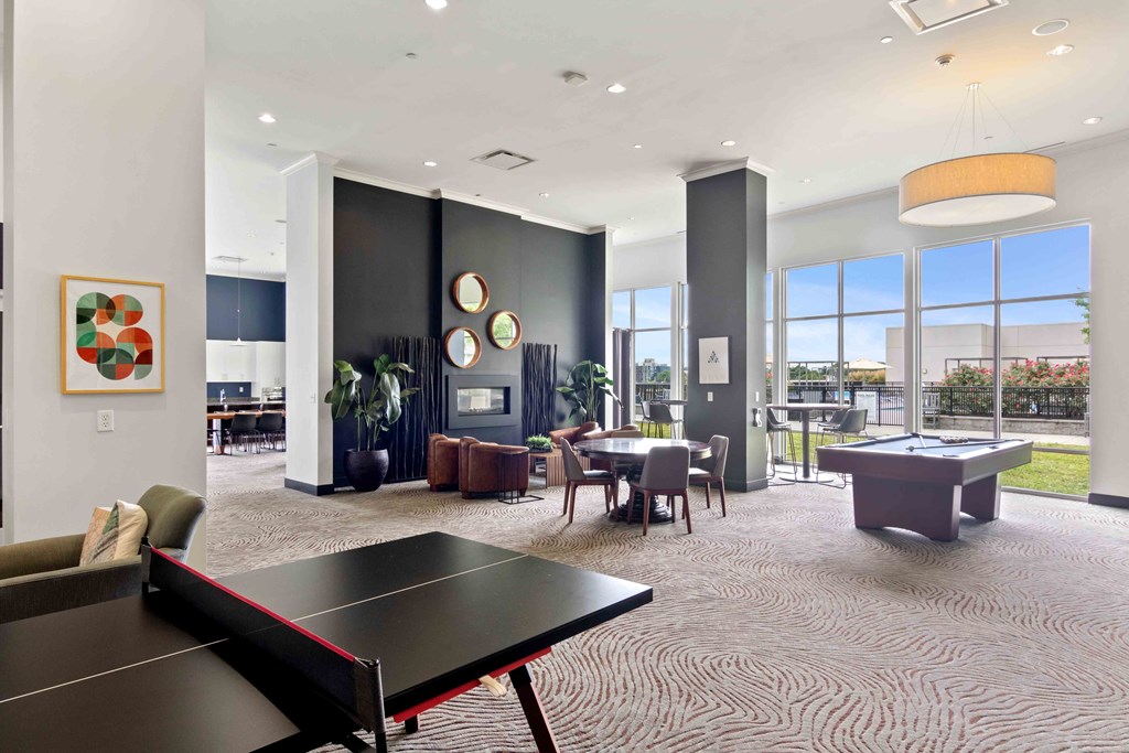 resident lounge with ping pong table
