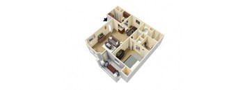 a floor plan of a house with a bedroom and a living room