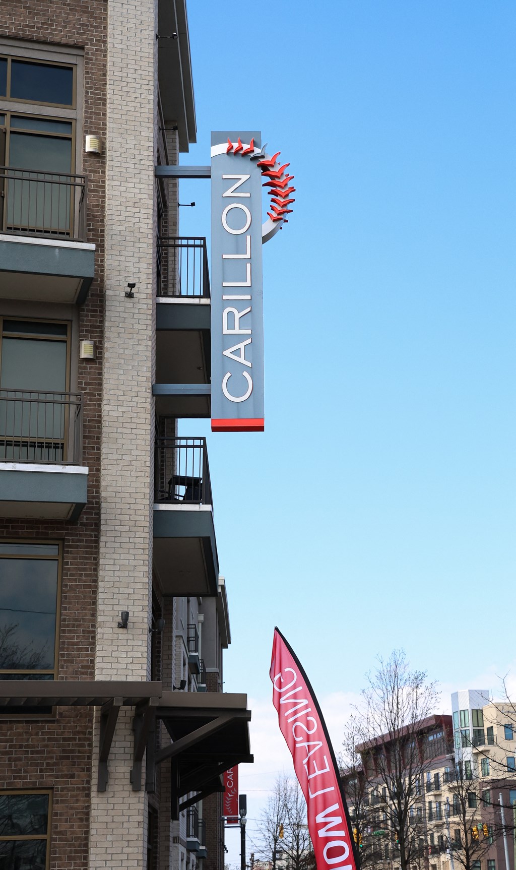 a building with a sign on the side of it