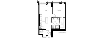 Floorplan 1C One Bedroom One Bath