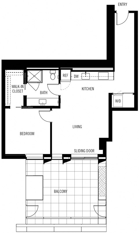 Floorplan 1G - One Bedroom One Bath