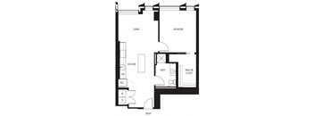 Floorplan 1J - One Bedroom One Bath