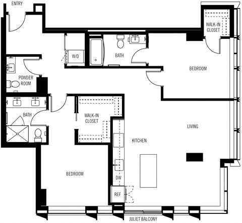 bedroom floor plan an in 2 bed 2 bath