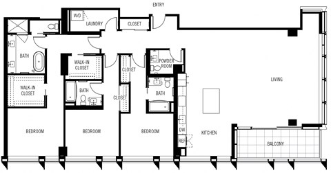 a floor plan of a home with two bedrooms and two bathrooms