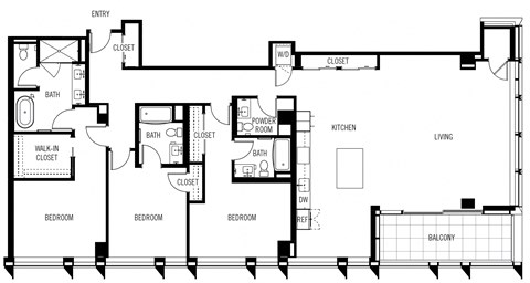 a floor plan of a home with two bedrooms and two bathrooms