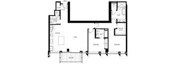 a floor plan of a home with a small footprint