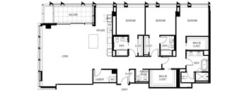 a floor plan of a home with two bedrooms and two bathrooms and a living room with a