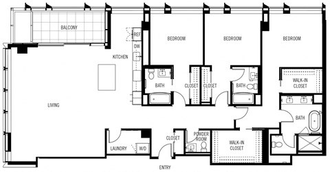 a floor plan of a home with two bedrooms and two bathrooms and a living room with a