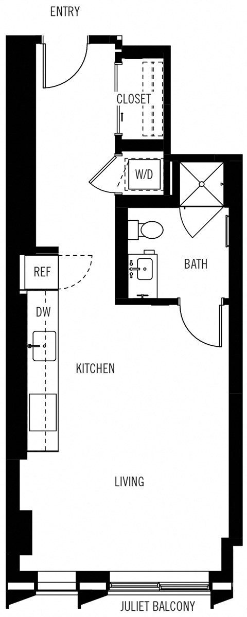 floor plan of 55 north luxury apartments to rent in the north end of boston