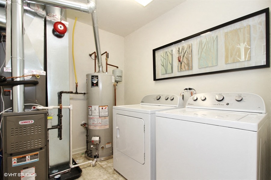 laundry room in each townhome